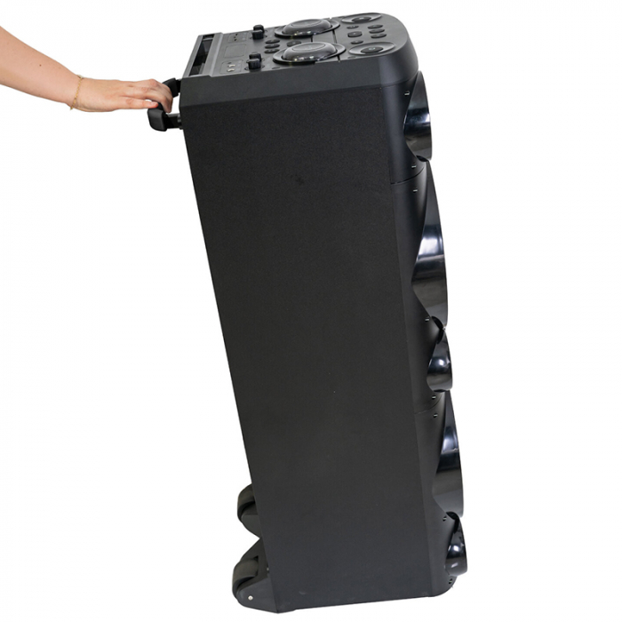 BOXA PORTABILA 2X10" BLUETOOTH/AUX/USB + MIC WIRELESS UHF [8]