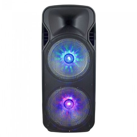 BOXA PORTABILA 2X15"/38CM ILUMINATA 150W RMS USB/SD/BT/FM/AUX [1]