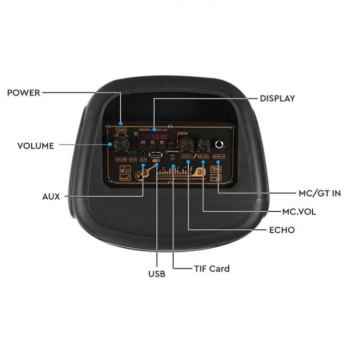 BOXA PORTABILA 2X6" 50W RMS BT/FM/AUX [8]