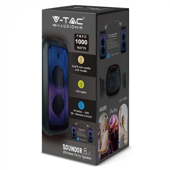 BOXA PORTABILA 2X8" 40W RMS BT/FM/AUX [11]
