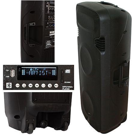 BOXA PORTABILA ACTIVA 2X15"/38CM 500W RMS USB/SD/BT/VHF [1]