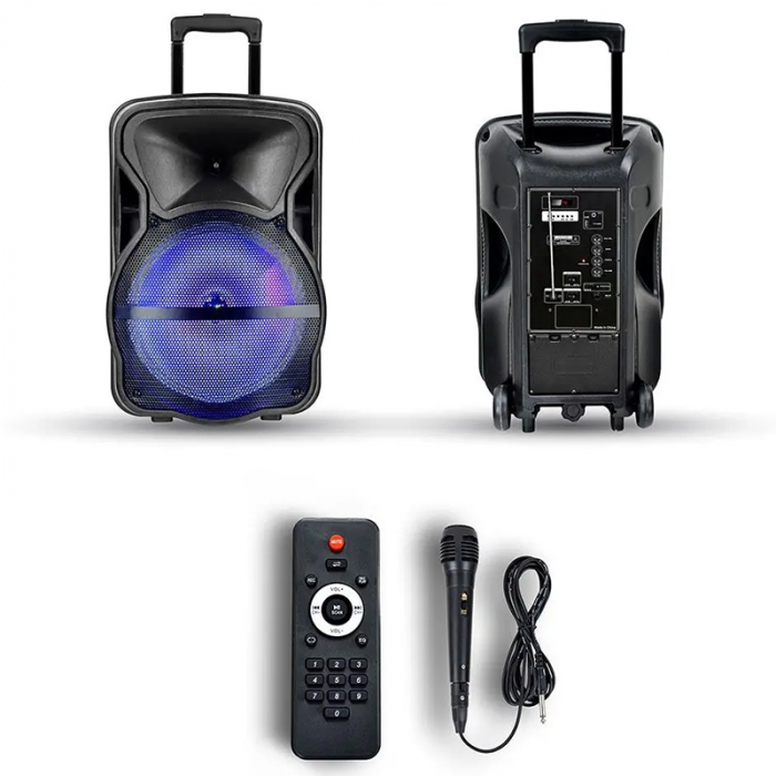BOXA PORTABILA ILUMINATA LED 12"/30CM 35W RMS CU USB/SD/BT/FM [4]