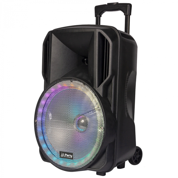 BOXA PORTABILA ILUMINATA LED 15"/38CM 50W RMS CU USB/SD/BT/FM [3]