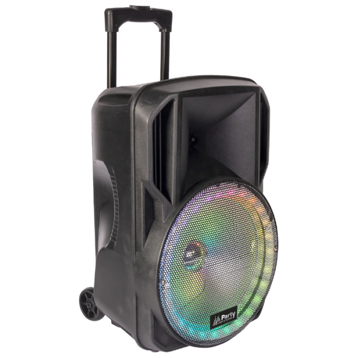 BOXA PORTABILA ILUMINATA LED 15"/38CM 50W RMS CU USB/SD/BT/FM [2]