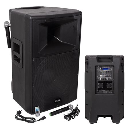 BOXA PROFESIONALA ACTIVA 18"/46CM 500W RMS BT/USB/SD/AUX +2 MIC VHF [1]