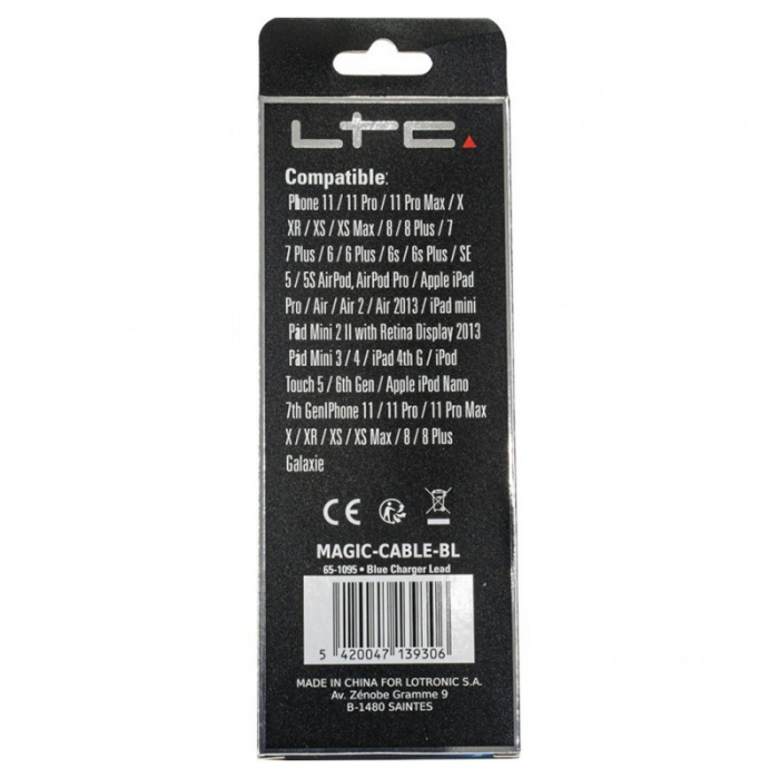 CABLU 1M 3IN1 TIP C/IPHONE/MICRO USB ILUMINAT LED ALBASTRU [6]