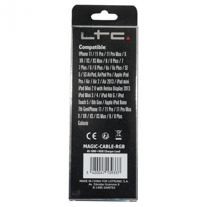 CABLU 1M 3IN1 TIP C/IPHONE/MICRO USB ILUMINAT LED RGB [6]