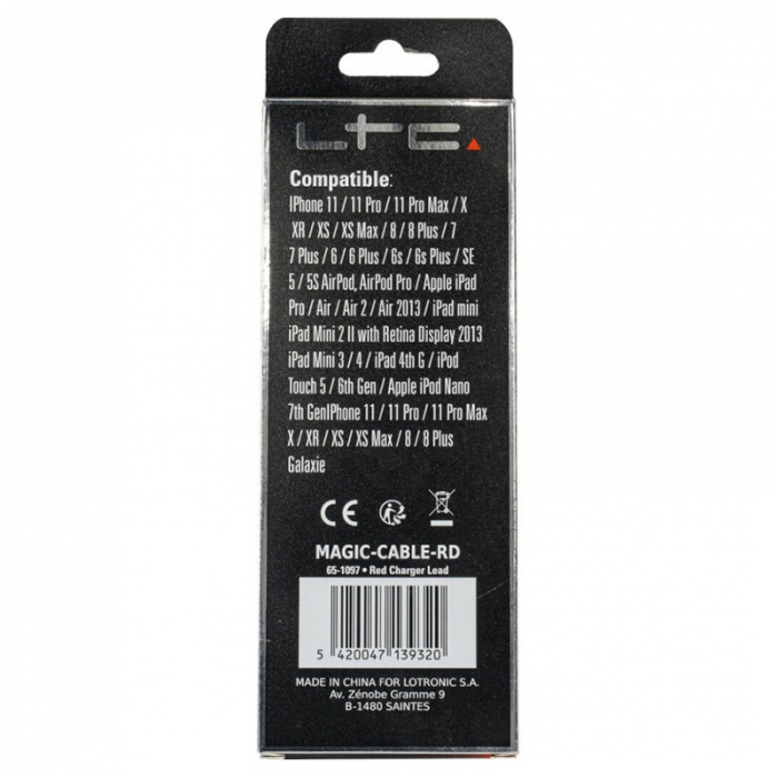 CABLU 1M 3IN1 TIP C/IPHONE/MICRO USB ILUMINAT LED ROSU [6]