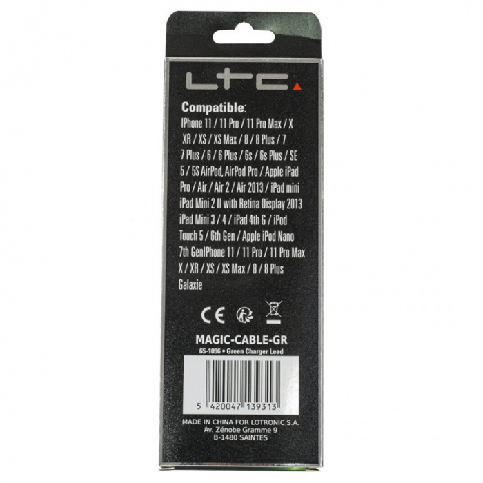 CABLU 1M 3IN1 TIP C/IPHONE/MICRO USB ILUMINAT LED VERDE [6]