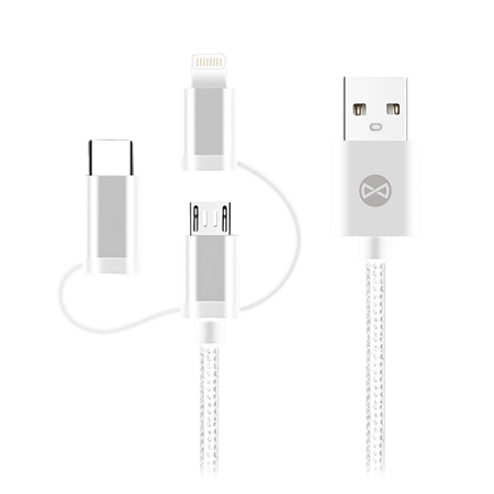 CABLU 3IN1 USB-LIGHTNING-UCB-C-MICRO USB 1M 1.5A - ALB [1]