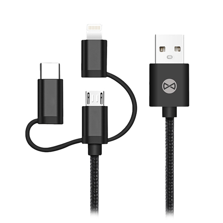CABLU 3IN1 USB-LIGHTNING-UCB-C-MICRO USB 1M 1.5A - NEGRU [1]