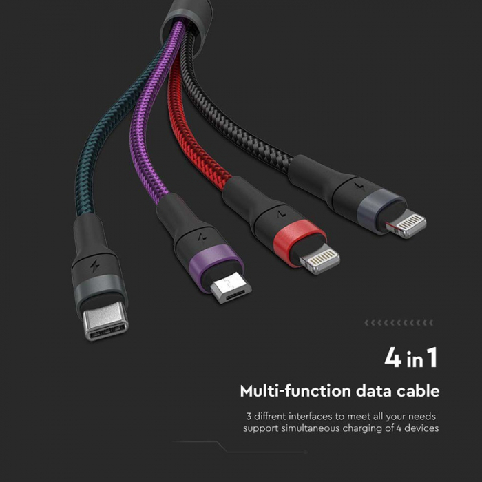 CABLU 4IN1 TIP C - MICROUSB - USB - LIGHTNING 1.2M [4]