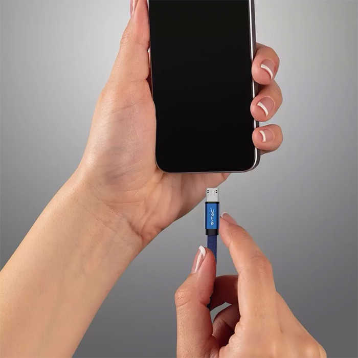 CABLU MICRO USB 1M RUBY EDITON - ALBASTRU [4]