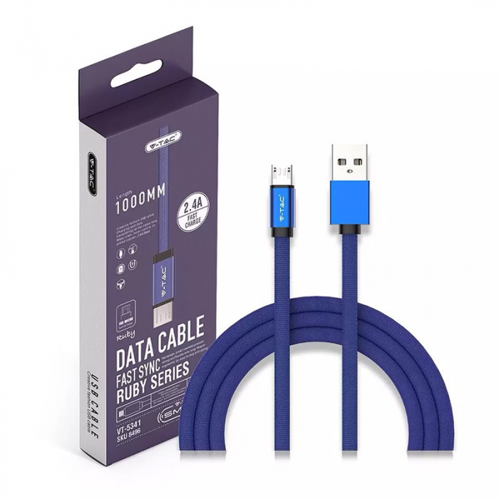 CABLU MICRO USB 1M RUBY EDITON - ALBASTRU [3]
