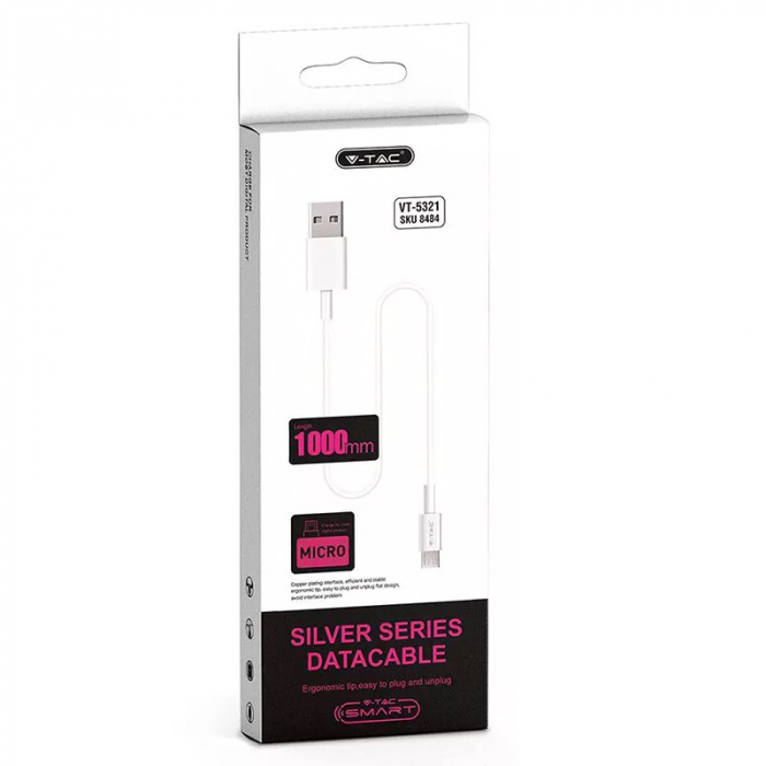 CABLU MICRO USB 1M SILVER EDITON - ALB [4]