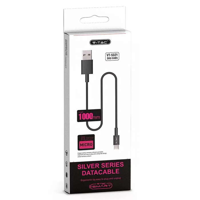 CABLU MICRO USB 1M SILVER EDITON - NEGRU [4]