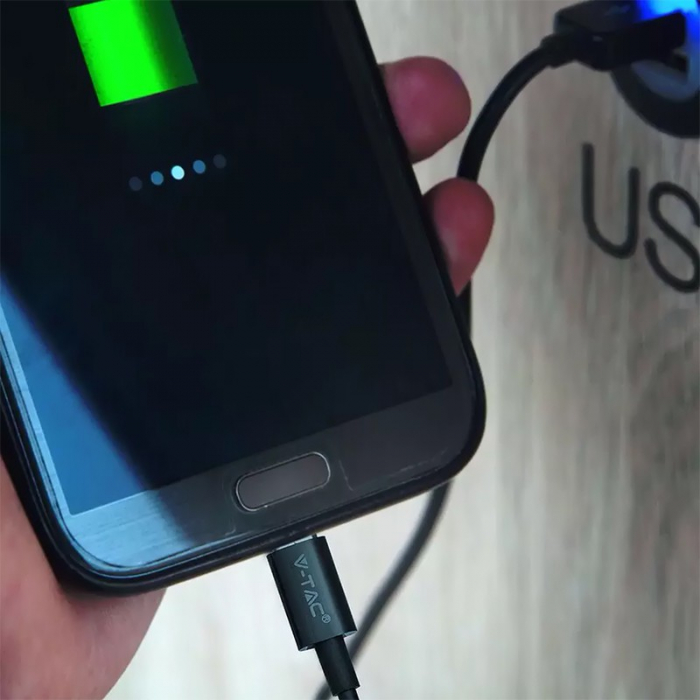 CABLU MICRO USB 1M SILVER EDITON - NEGRU [5]