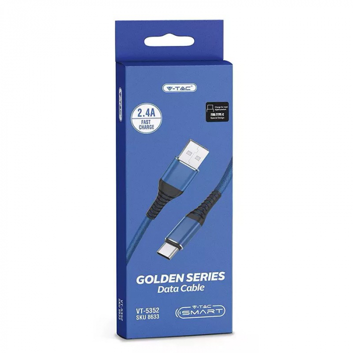 CABLU TIP C 1.2M GOLD EDITION - ALBASTRU [4]