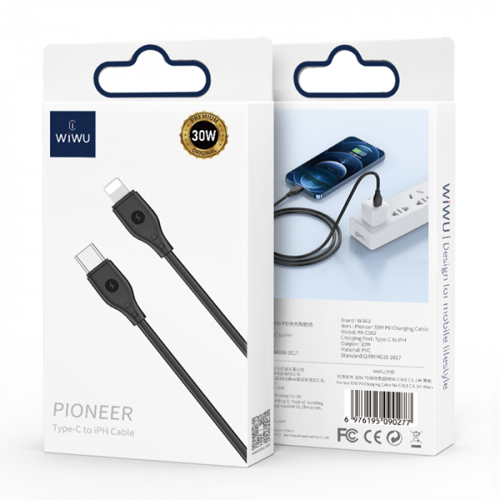 CABLU USB-C - LIGHTNING 1.2M 30W - negru [7]