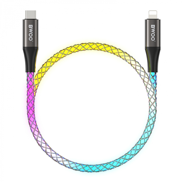 CABLU USB-C - LIGHTNING 27W ILUMINAT RGB [4]