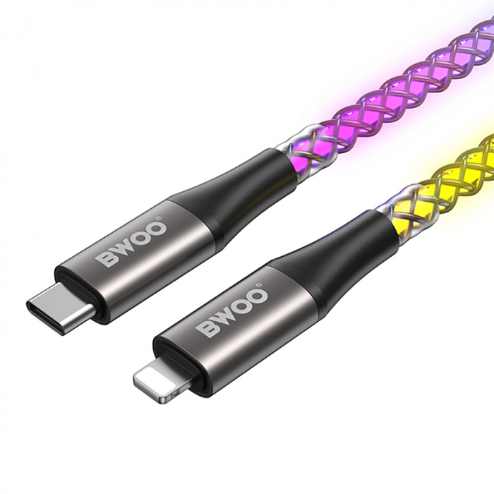 CABLU USB-C - LIGHTNING 27W ILUMINAT RGB [3]