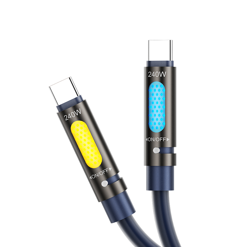 CABLU USB-C - USB - C 1.2M 240W CU RGB SI AROMATHERAPY - NEGRU [4]