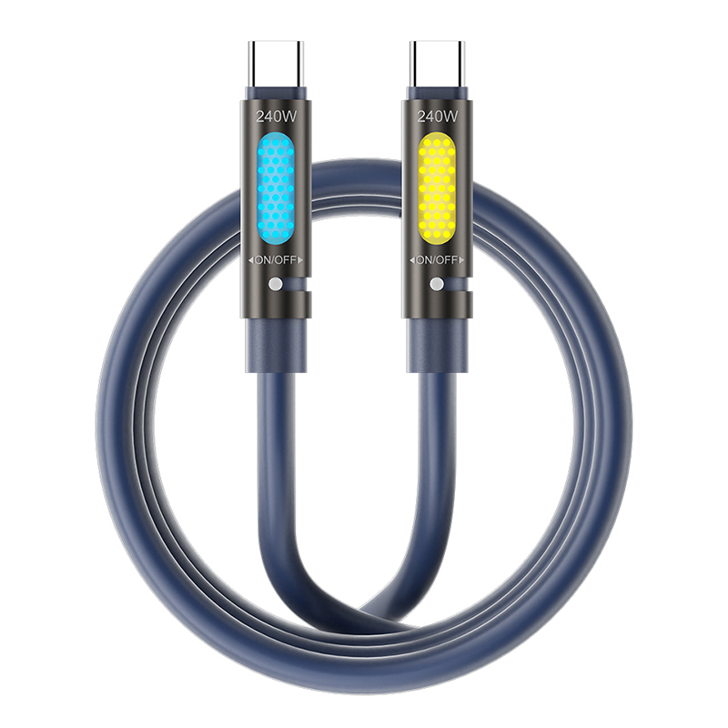 CABLU USB-C - USB - C 1.2M 240W CU RGB SI AROMATHERAPY - NEGRU [2]