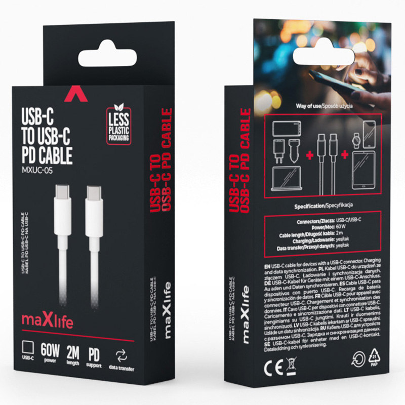 CABLU USB-C - USB-C 60W 2M - ALB [6]