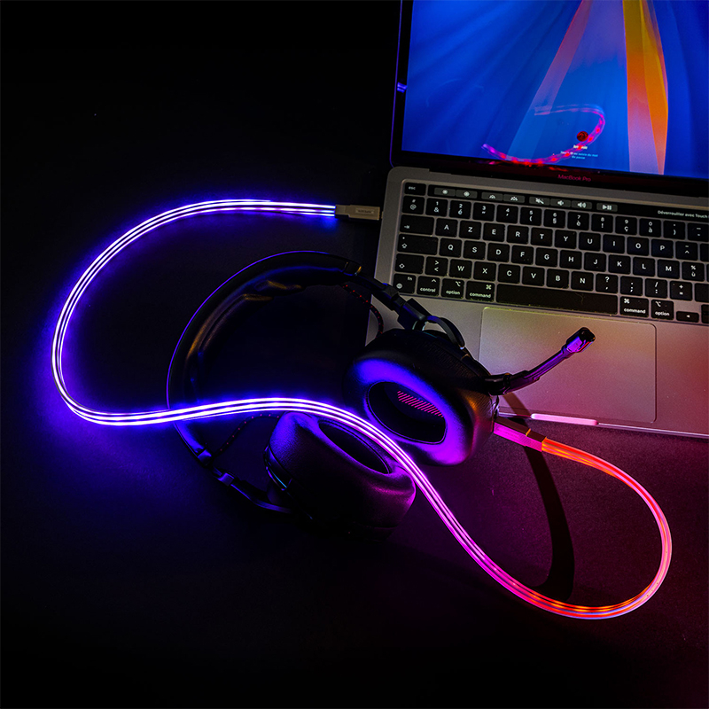 CABLU USB-C - USB-C FAST CHARGE 1M ILUMINAT LED [8]