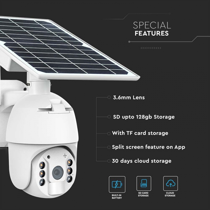 CAMERA HD SOLARA SMART WIFI - ALB [4]