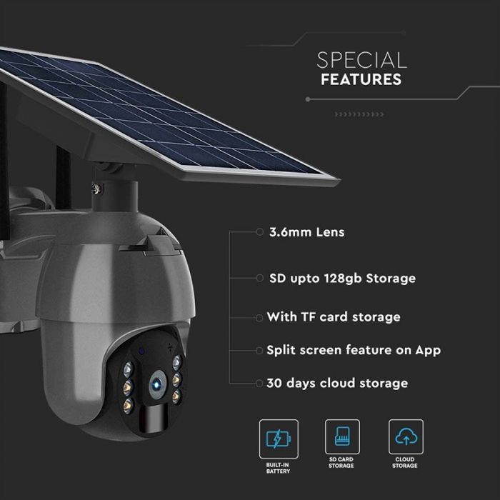 CAMERA HD SOLARA SMART WIFI - NEGRU [4]
