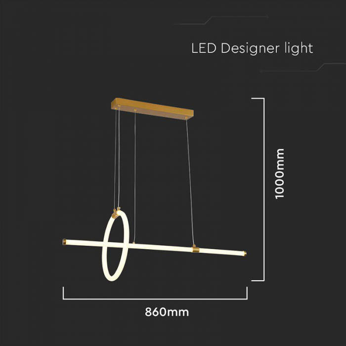 CANDELABRU LED 16W 3000K, Alb Cald, 86X100CM - AURIU,  V-TAC 8023 [3]