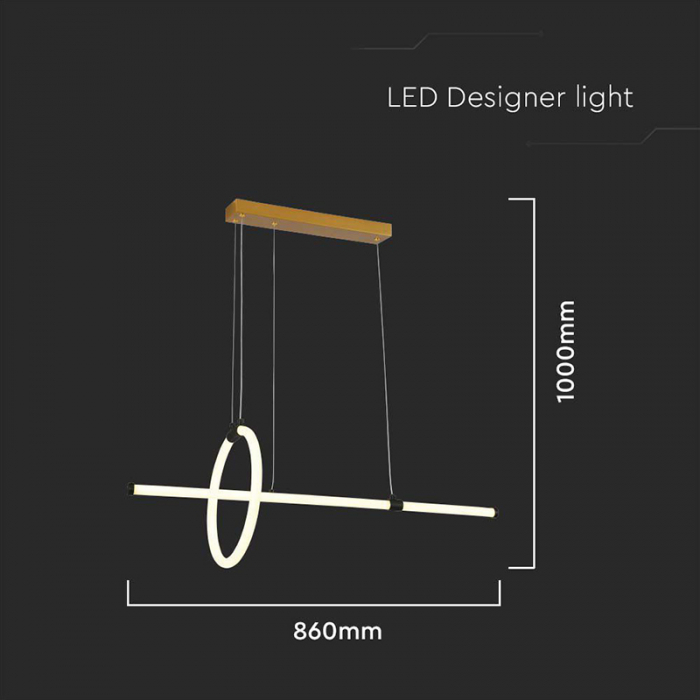 Candelabru LED 16W 3000K 86x100cm - negru [3]