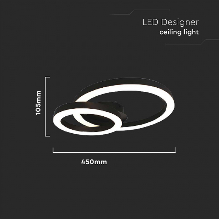 Candelabru LED 20W 3000K 45x10.5cm - negru [3]