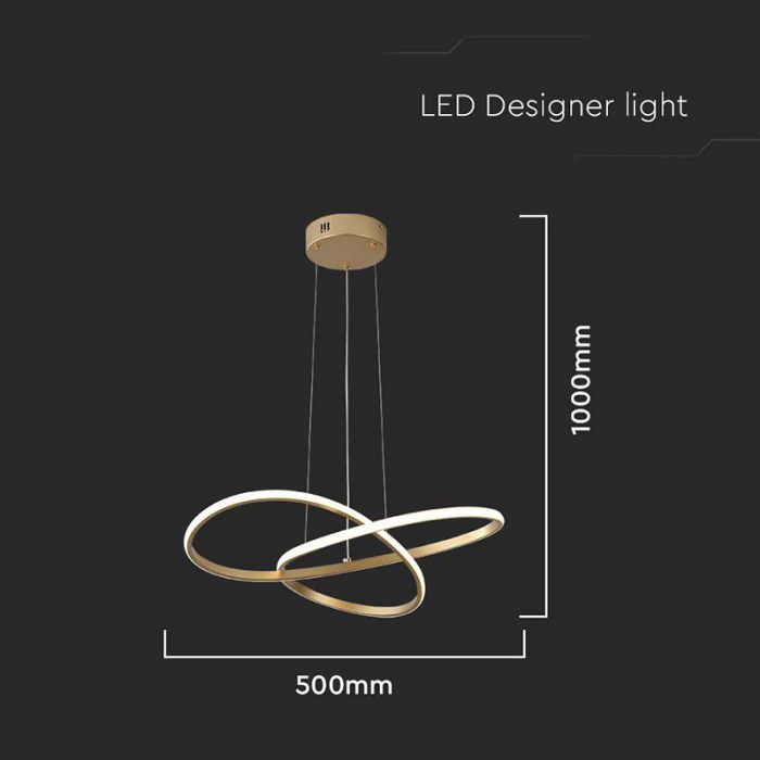 Candelabru LED 20W 3000K 50x100cm - auriu [3]