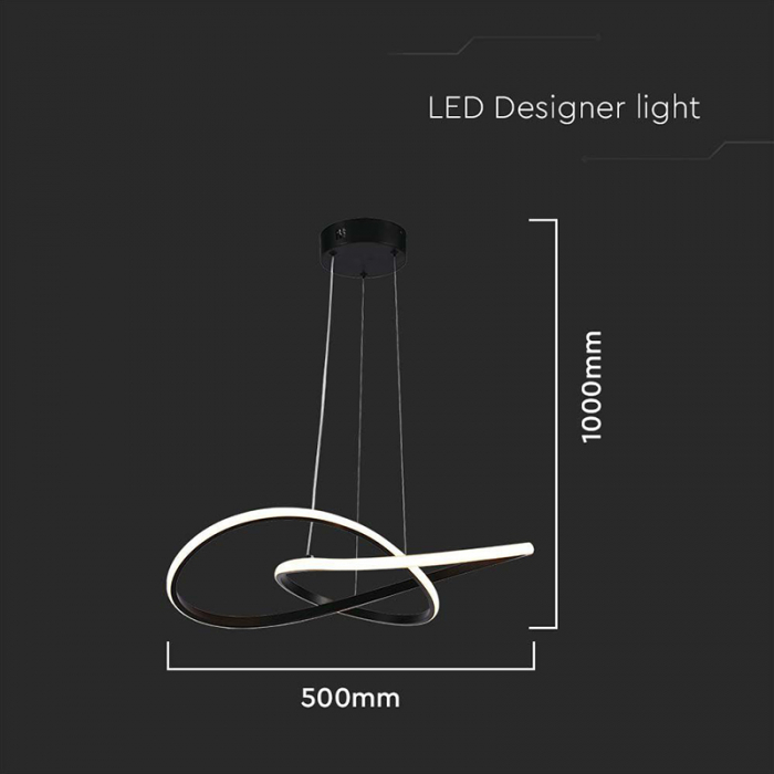 Candelabru LED 20W 3000K 50x100cm - negru [3]