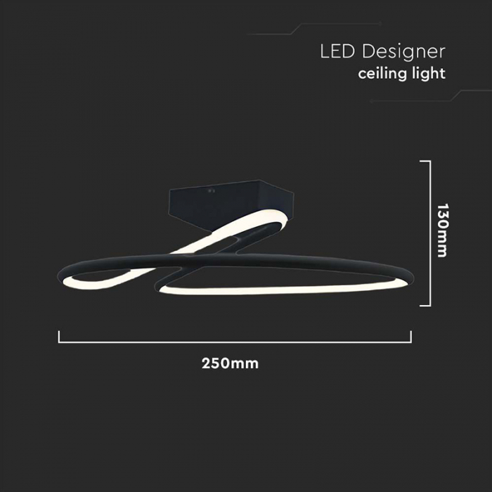 Candelabru LED 20W 4000K 25x13cm - negru [3]