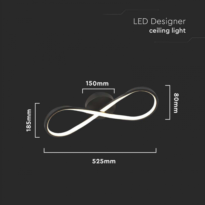 Candelabru LED 24W 3000K 52.5x18.5cm - negru [3]