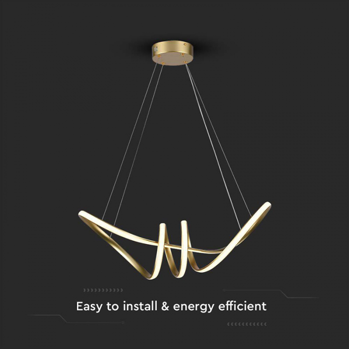 Candelabru LED 24W 3000K 72x30x100cm - auriu [4]