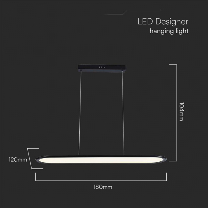 Candelabru LED 24W 80x100cm 3000K - negru V-Tac 10046 [3]
