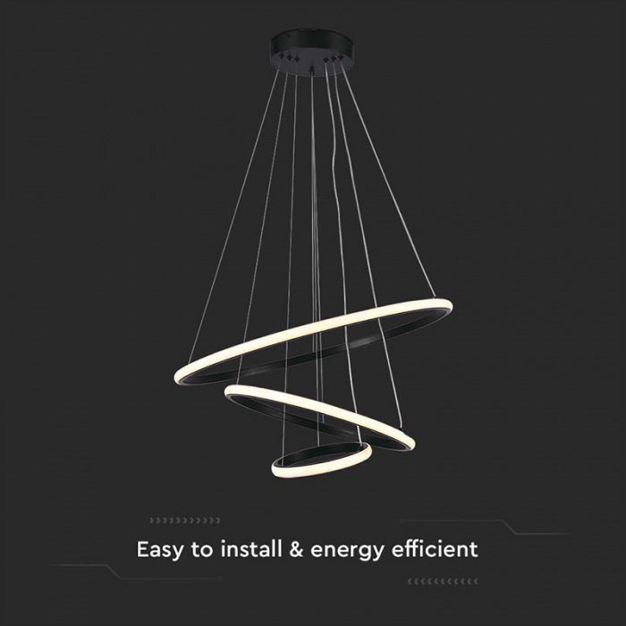 Candelabru LED 32W 3000K 60x40x100cm - negru [4]
