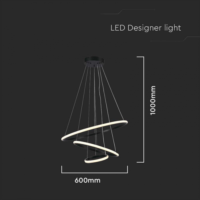 Candelabru LED 32W 3000K 60x40x100cm - negru [3]