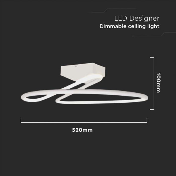 Candelabru LED 43W 4000K 52x22cm - alb [3]