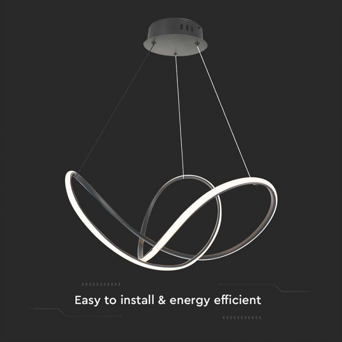 Candelabru LED 49W 3000K 70x120cm - negru [5]