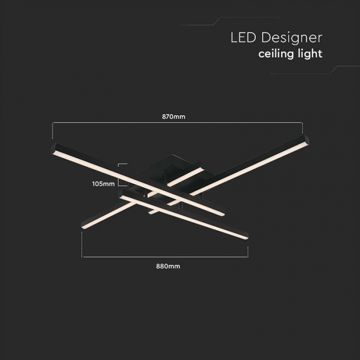 Candelabru LED dimabil 38W 3000K 85x85x10.5cm - negru [3]