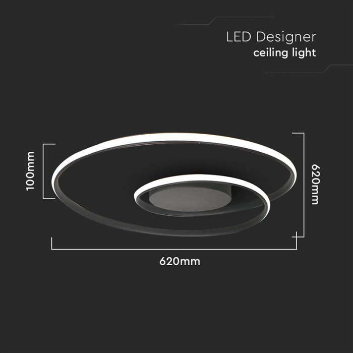 CANDELABRU LED DIMABIL 48W 4000K 62X62X10CM - NEGRU [5]