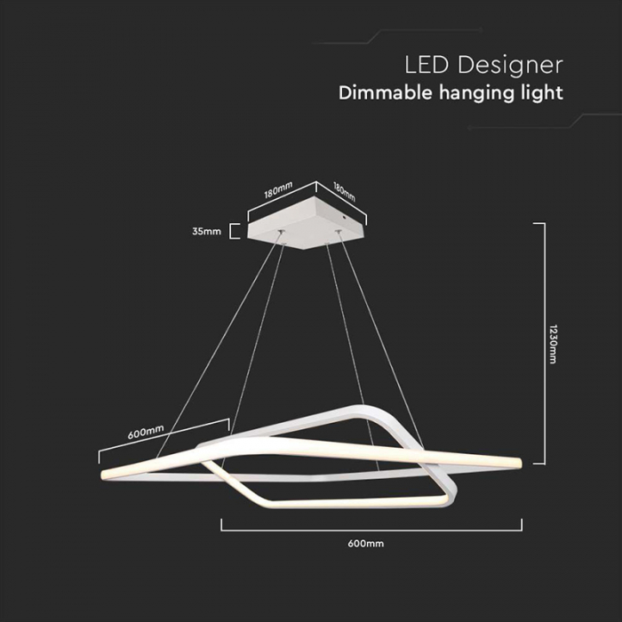 CANDELABRU LED DIMABIL 50W 4000K 60X60X120CM - ALB [3]