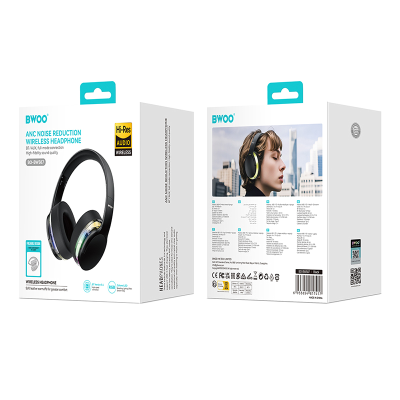 CASCA BLUETOOTH SI ANC PREMIUM SOUND - NEGRU [5]