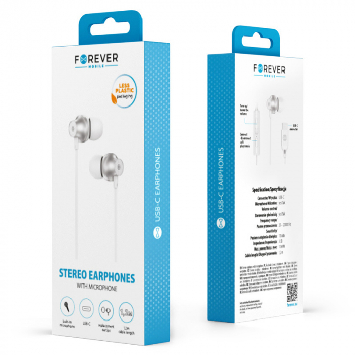CASCA STEREO CU MUFA TIP C - ALB [3]