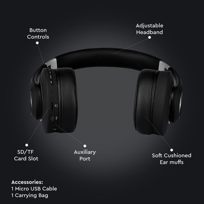 CASCA WIRELESS BLUETOOTH/MSD - NEGRU [7]